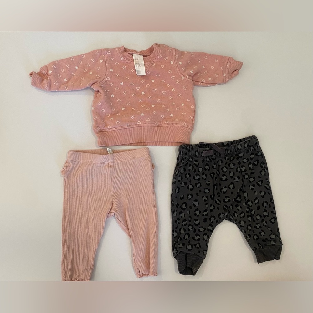H&M Baby Heart Sweater & Two Pants MIXED sizes